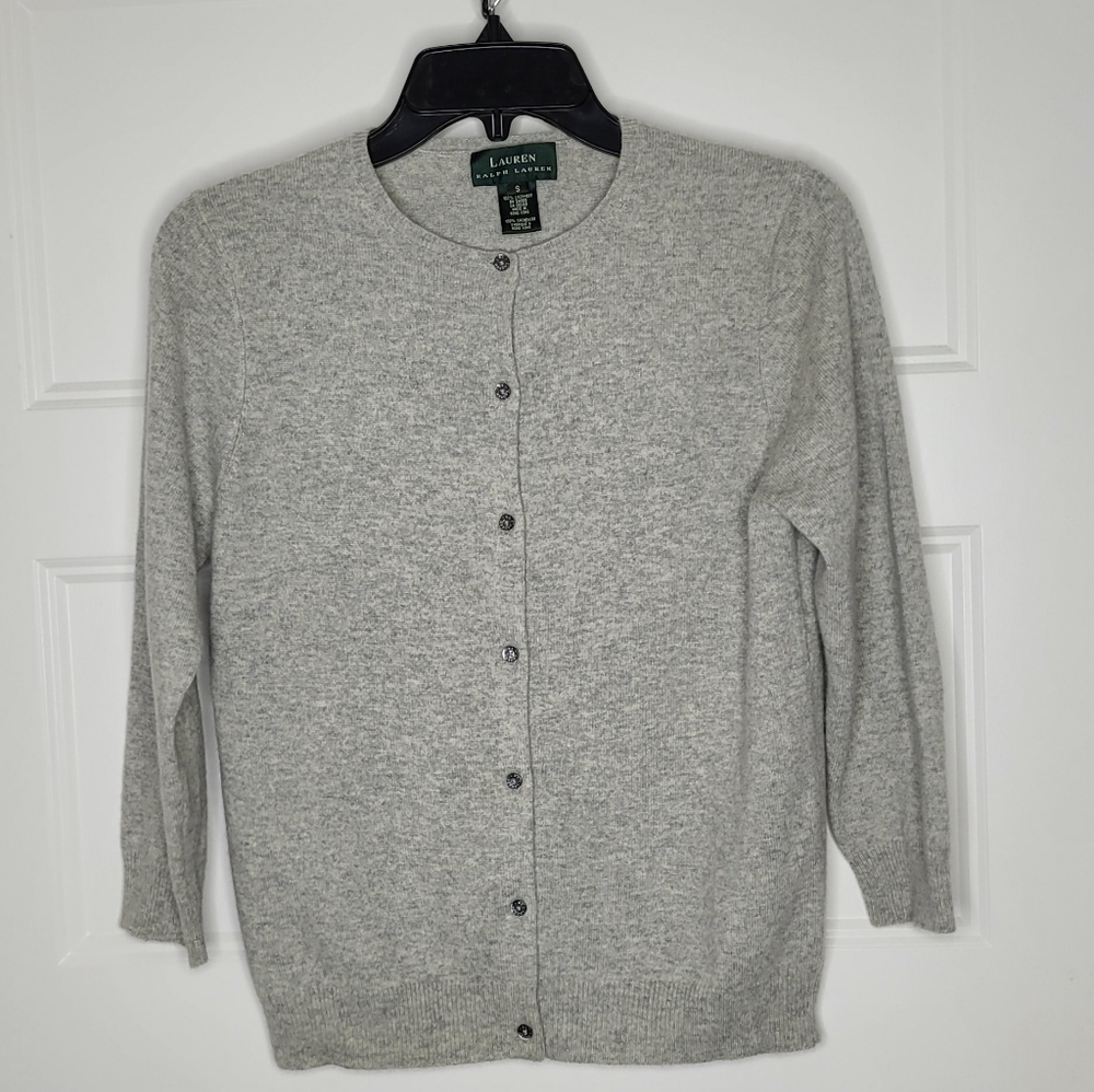 Lauren Ralph Lauren cashmere pearl button cardigan Size S